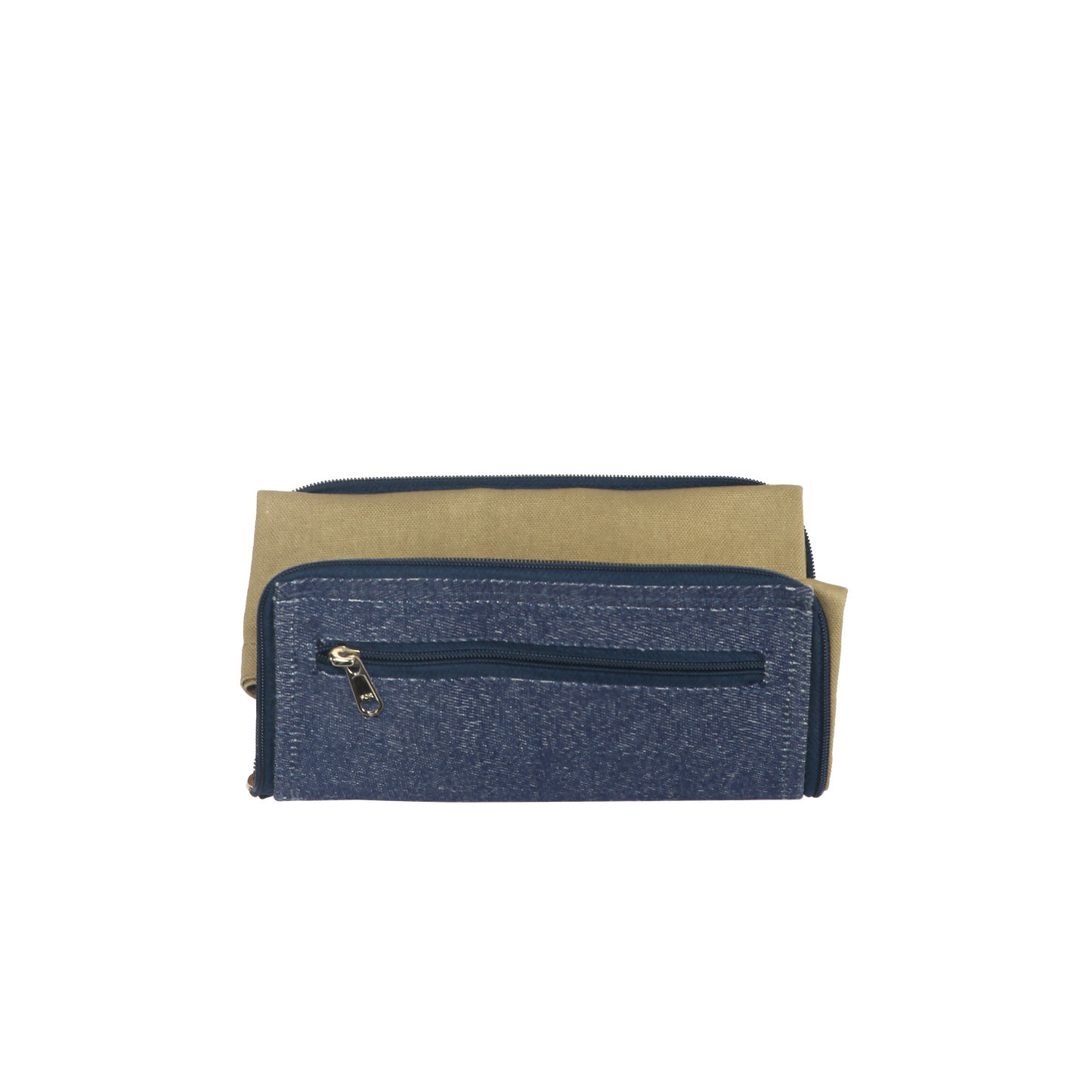 HYBRID Wallet Tote Bag(Denim and Khaki)