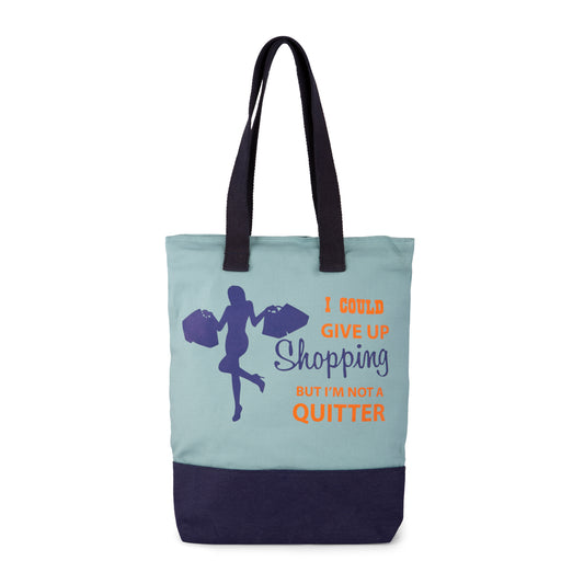 Light blue printed cotton bag (Girl Shopping)