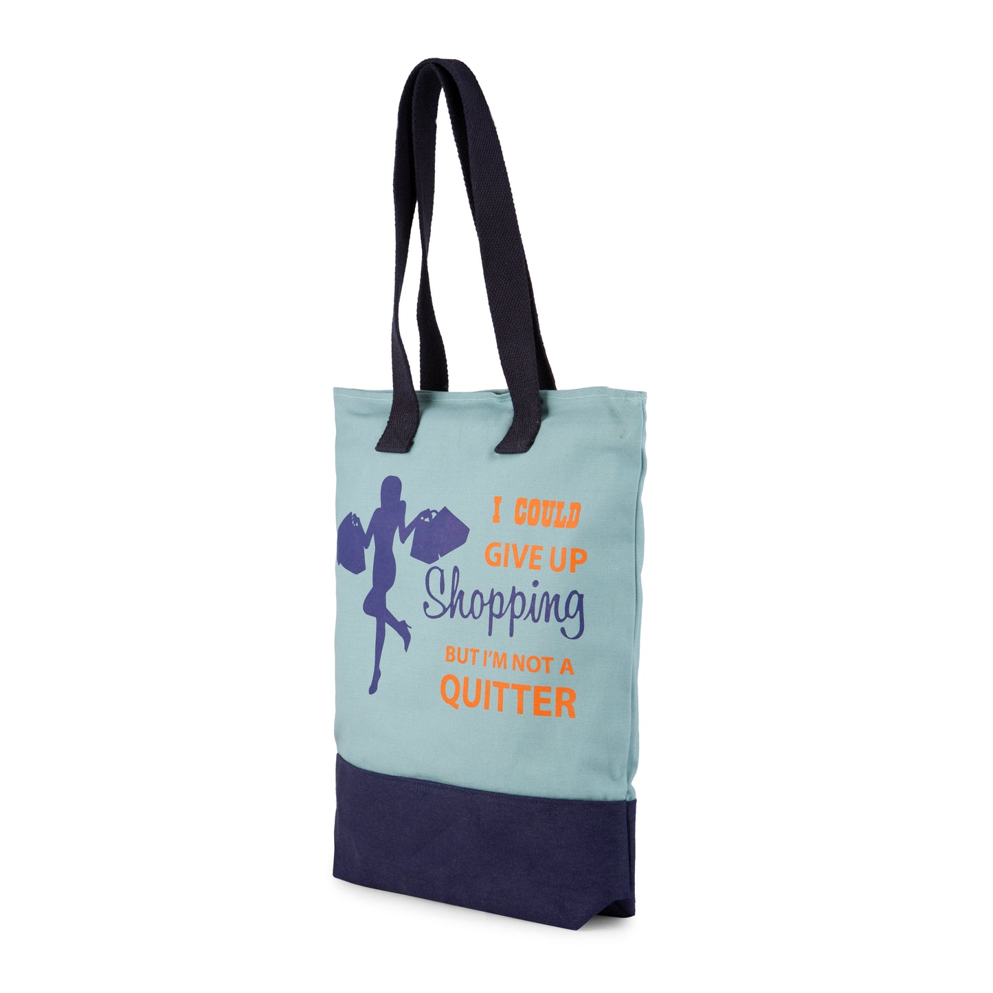 Light blue printed cotton bag (Girl Shopping)